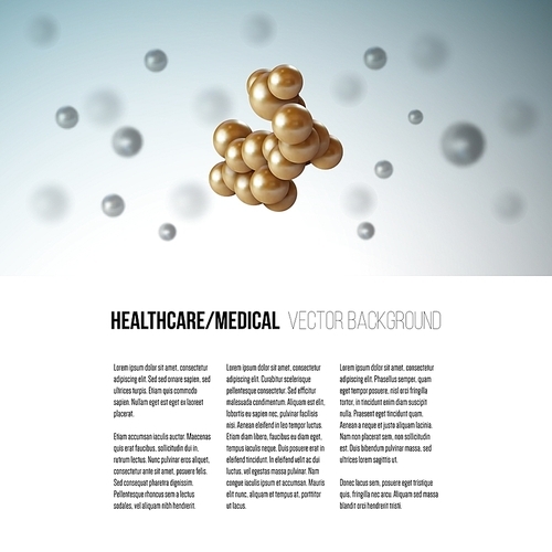 Medical scientific cell. Abstract graphic design of molecule structure, vector background for brochure, flyer or banner.