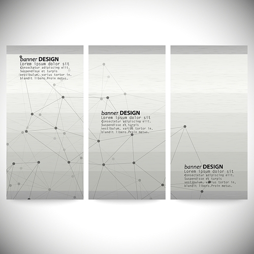 Set of vertical banners. Abstract gray background vector, illustration for communication.