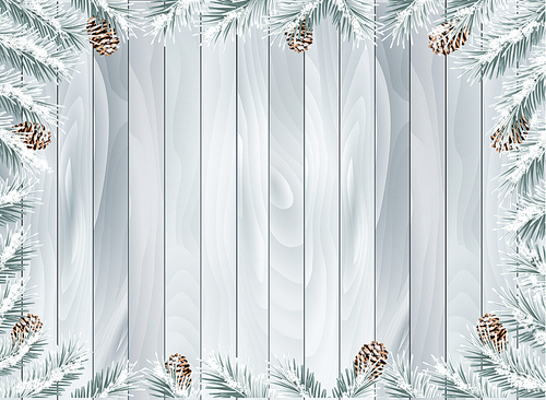 Christmas holiday decoration with branches of tree.  Vector.