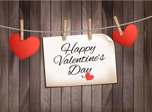 Happy Valentine's day background with hearts. Vector.