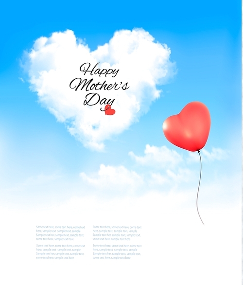 Happy Mother's Day cloud background. Vector.