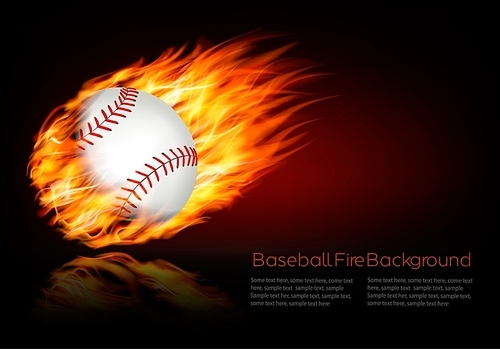 baseball  with a flaming ball. vector.