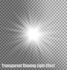 Glowing Light Effect On Transparent Background. Vector