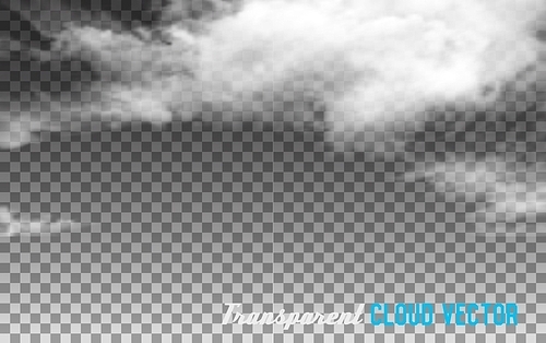 Transparent clouds. Vector.