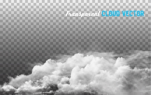 Clouds vector on transparent background.