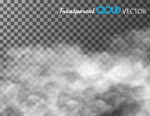 Clouds vector on transparent background.