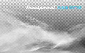 Clouds vector on transparent background.