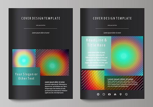 Business templates for brochure, magazine, flyer, booklet or annual report. Cover design template, easy editable vector, abstract flat layout in A4 size. Minimalistic design with circles, diagonal lines. Geometric shapes forming beautiful retro background.
