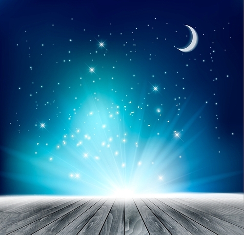 Beautiful magical night background. Vector.