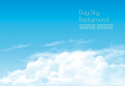 Blue sky with clouds. Vector background.