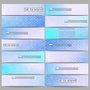 Set of modern vector banners. Abstract white circles on light blue background, vector illustration