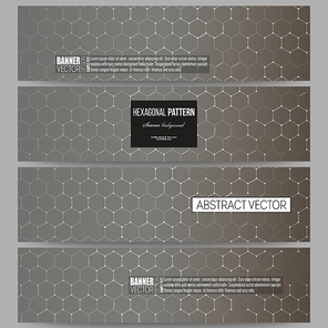 Set of modern vector banners. Chemistry pattern, hexagonal design vector illustration