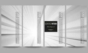 Set of modern vector flyers. Abstract lines background, simple abstract monochrome texture.