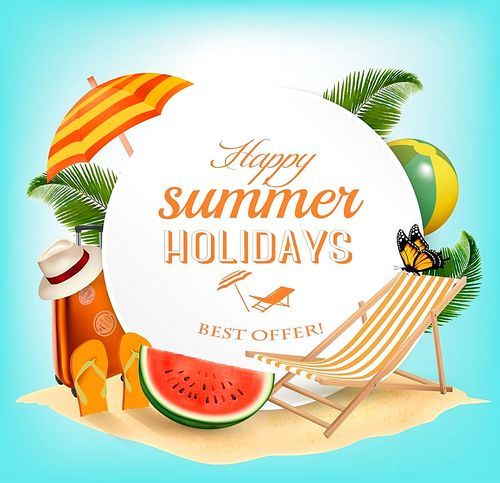 Summer vacation concept background. Vector.