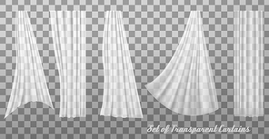 Collection of transparent curtains. Vector