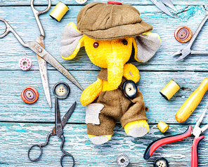 Process of making a soft elephant toy and working tool