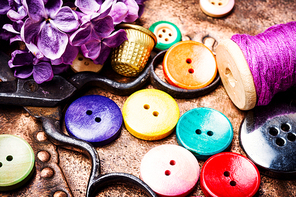 Bright assorted buttons in mix colors.Sewing buttons