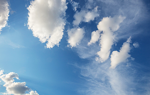 Sunny background, blue sky with white clouds, natural background.