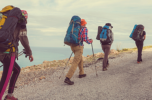 People in hike in the mountains