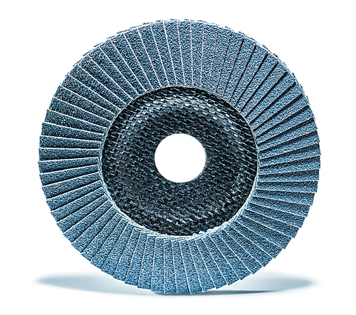 abrasive treatment tool blue sanding flap disc isolated