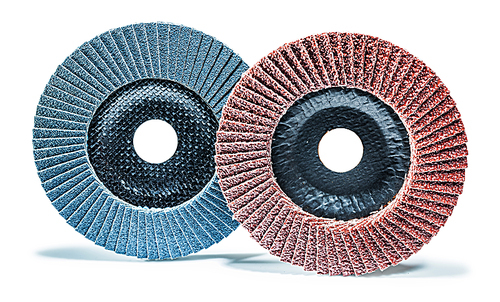 abrasive treatment tools two flap discs isolated