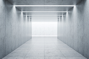 blank concrete space interior, 3d rendering