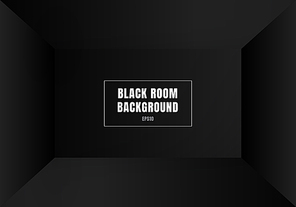 3D empty black room modern blank interior background. House, studio room. You can use for mockup you business project. Vector illustration