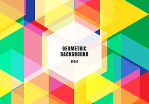 Abstract background colorful geometric hexagons overlapping trendy concept. Vector illustration