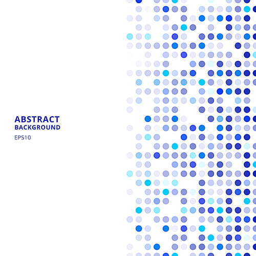 Creative design templates abstract blue random dots on white background. Vector illustration
