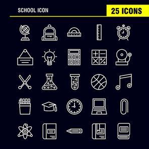 School Icon Line Icon Pack For Designers And Developers. Icons Of Education, Globe, School, Backpack, Bag, Learn, Learning, School, Vector