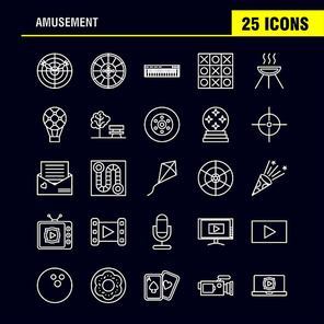 Amusement  Line Icons Set For Infographics, Mobile UX/UI Kit And Print Design. Include: Heart Balloon, Balloon, Heart, Love, Balloons, Decoration, Celebrations, Eps 10 - Vector