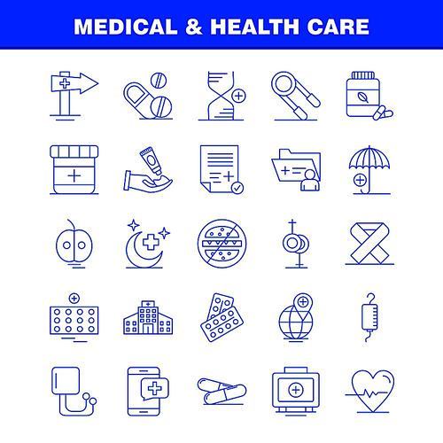 Medical And Health Care Line Icon for Web, Print and Mobile UX/UI Kit. Such as: Medical, Medicine, Pills, Health, Hand, Cream, Medical, Report, Pictogram Pack. - Vector