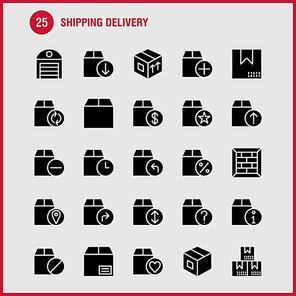 Shipping Delivery Solid Glyph Icon Pack For Designers And Developers. Icons Of Shipment, Shipping, Up, Upload, Box, Delivery, Package, Packages, Vector