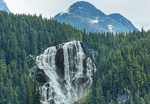 Beautiful Waterfall in Canadian mountains