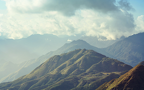 Green steep mountains in Vietnam