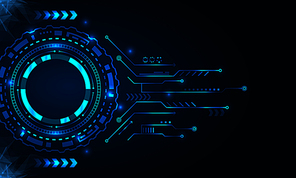 Abstract Futuristic Board with HUD, Technology Background - Illustration Vector
