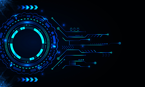 Abstract Futuristic Board with HUD, Technology Background - Illustration Vector