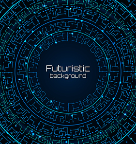 Futuristic Background, Digital Template, Techno Pattern - Illustration Vector