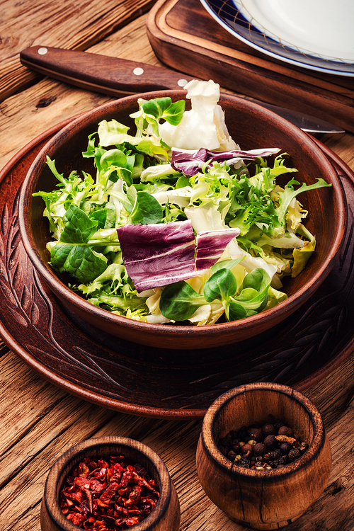 Fresh vegetables salad in salad bowl.Healthy food