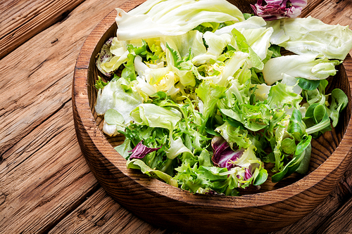 Fresh salad plate with mixed greens.Vegetarian spring salad