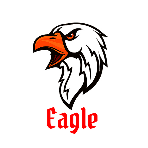 eagle vector emblem. falcon sign for team mascot shield, icon, badge, label and . hawk graphic symbol. scout, patriotic and guard concept