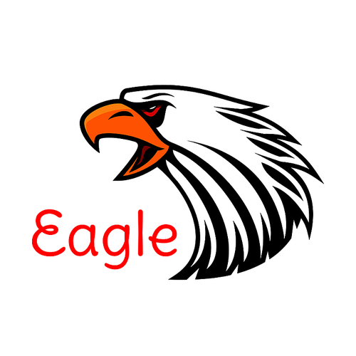 bald eagle head vector emblem. crying hawk label for team mascot shield, icon, badge, label and . falcon symbol for scout, sport, guard, club identity icon