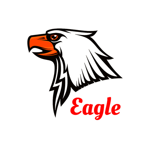 bald eagle icon. hawk graphic emblem for team mascot shield, icon, badge, label and . falcon symbol for scout, sport, guard, club