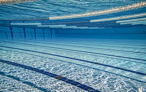 Olympic Swimming pool underwater background.