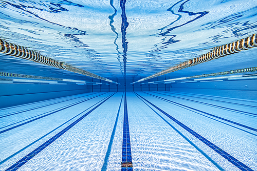 Olympic Swimming pool underwater background.