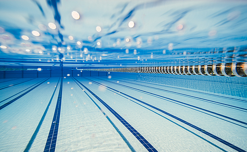 Olympic Swimming pool underwater background.