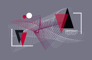 Future geometric simple  shapes composition.  Vector trendy design in hipster colors.