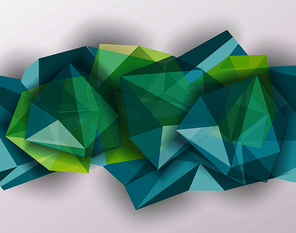 Abstract geometric background with poygonal 3D shapes.  Vector illustration.