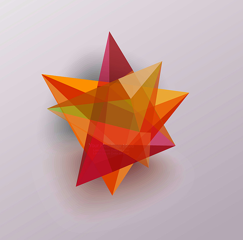 3d glass geometric star symbol. Business icon, vector illustration.