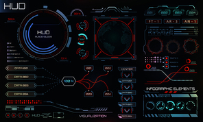 Futuristic Interface HUD Design, Infographic Elements,Tech and Science, Analysis Theme - Illustration Vector